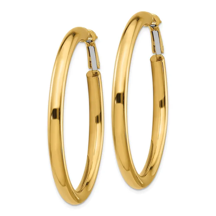WB Choice Jewelry Earrings 14k 4x50mm Polished Round Omega Back Hoop EarringsWBCPRE931 WB Choice Jewelry Earrings 14k 4x50mm Polished Round Omega Back Hoop EarringsWBCPRE931