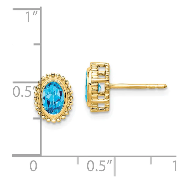 WB Choice Jewelry Earrings 14k Oval Blue Topaz Post EarringsWBCEM7202BTY WB Choice Jewelry Earrings 14k Oval Blue Topaz Post EarringsWBCEM7202BTY