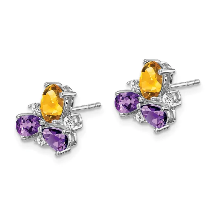 WB Choice Jewelry Earrings 14k White Gold AmethystCitrineDiamond EarringsWBCEM7128AMCI013WA WB Choice Jewelry Earrings 14k White Gold AmethystCitrineDiamond EarringsWBCEM7128AMCI013WA