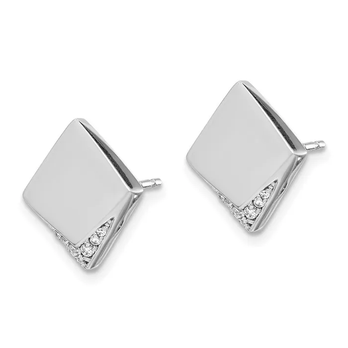 WB Choice Jewelry Earrings 14k White Gold Diamond Fancy Square EarringsWBCEM4004006WA