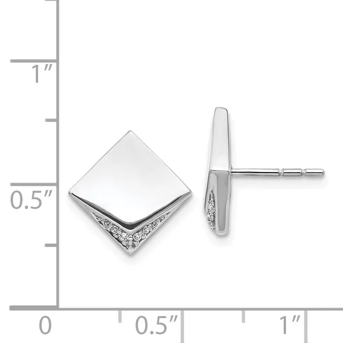 WB Choice Jewelry Earrings 14k White Gold Diamond Fancy Square EarringsWBCEM4004006WA