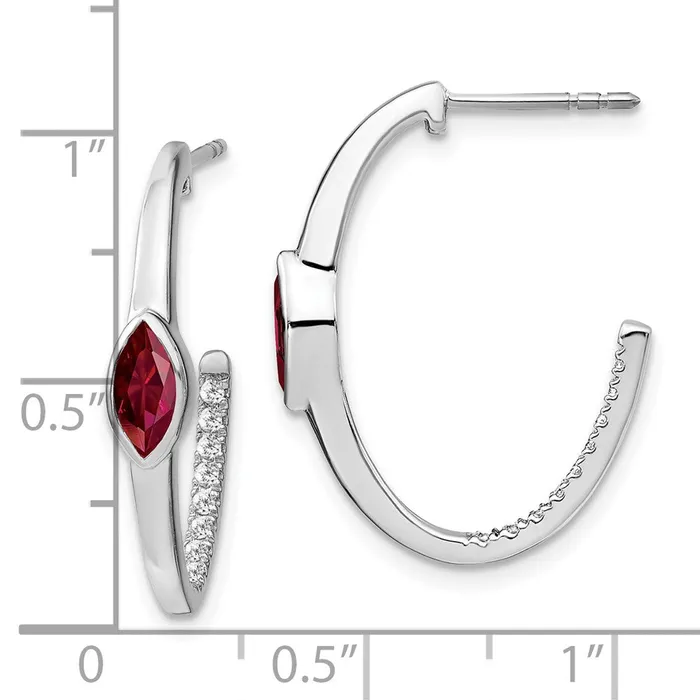 WB Choice Jewelry Earrings 14k White Gold Marquise Created RubyDiamond Jhoop EarringsWBCEM7217RU018WA WB Choice Jewelry Earrings 14k White Gold Marquise Created RubyDiamond Jhoop EarringsWBCEM7217RU018WA