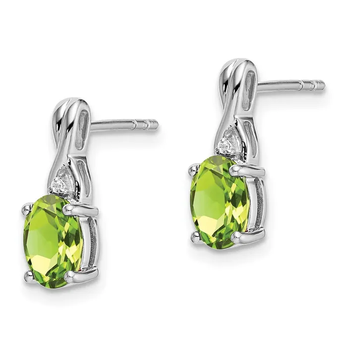 WB Choice Jewelry Earrings 14k White Gold Oval Peridot and Diamond EarringsWBCEM7075PE001WA WB Choice Jewelry Earrings 14k White Gold Oval Peridot and Diamond EarringsWBCEM7075PE001WA