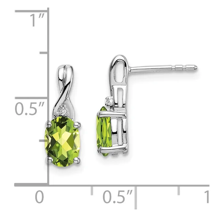 WB Choice Jewelry Earrings 14k White Gold Oval Peridot and Diamond EarringsWBCEM7075PE001WA WB Choice Jewelry Earrings 14k White Gold Oval Peridot and Diamond EarringsWBCEM7075PE001WA