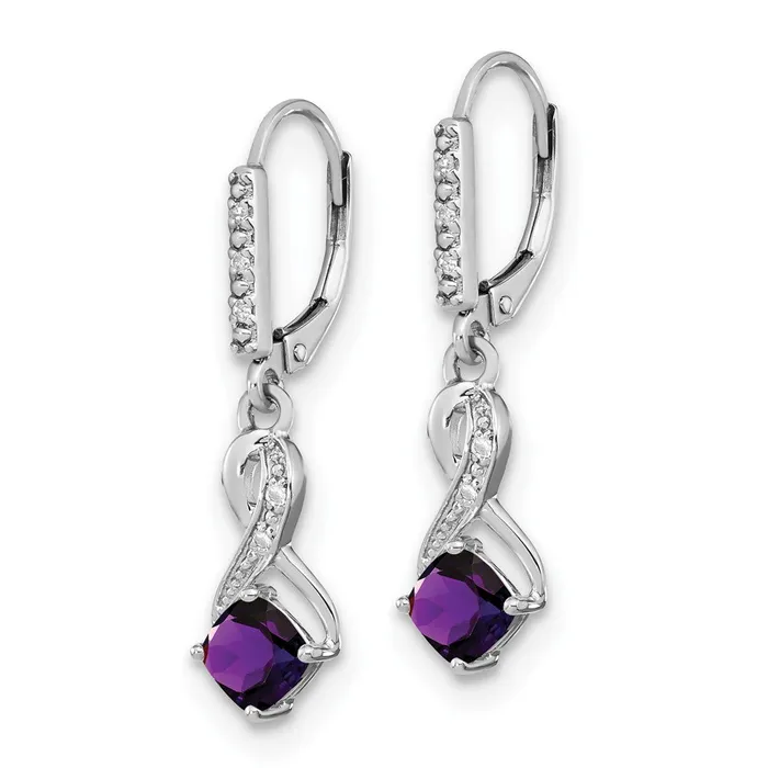 WB Choice Jewelry Earrings Sterling Silver Amethyst and Diamond EarringsWBCEM7402AM006SSA WB Choice Jewelry Earrings Sterling Silver Amethyst and Diamond EarringsWBCEM7402AM006SSA