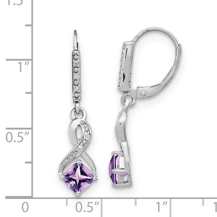WB Choice Jewelry Earrings Sterling Silver Amethyst and Diamond EarringsWBCEM7402AM006SSA WB Choice Jewelry Earrings Sterling Silver Amethyst and Diamond EarringsWBCEM7402AM006SSA