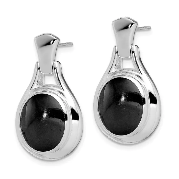 WB Choice Jewelry Earrings Sterling Silver Oval Onyx EarringsWBCQE1075 WB Choice Jewelry Earrings Sterling Silver Oval Onyx EarringsWBCQE1075