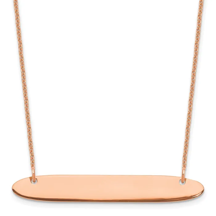 WB Choice Jewelry Necklaces 14k Rose Gold Medium Polished Oblong Blank Bar NecklaceWBCXNA1204R WB Choice Jewelry Necklaces 14k Rose Gold Medium Polished Oblong Blank Bar NecklaceWBCXNA1204R