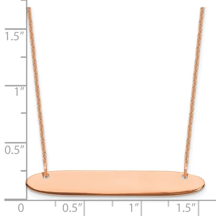 WB Choice Jewelry Necklaces 14k Rose Gold Medium Polished Oblong Blank Bar NecklaceWBCXNA1204R WB Choice Jewelry Necklaces 14k Rose Gold Medium Polished Oblong Blank Bar NecklaceWBCXNA1204R