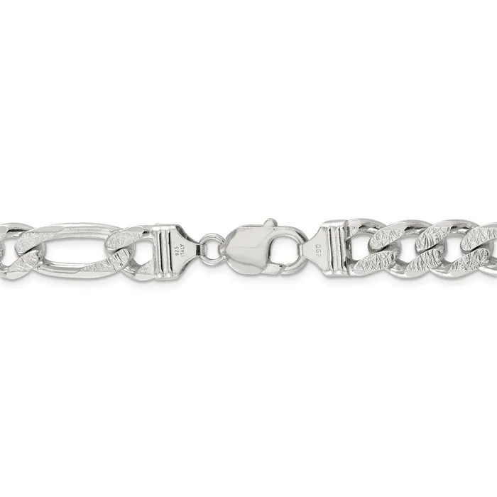 WB Choice Jewelry Necklaces Sterling Silver 105mm Pav Flat Figaro ChainWBCQFF30024 WB Choice Jewelry Necklaces Sterling Silver 105mm Pav Flat Figaro ChainWBCQFF30024