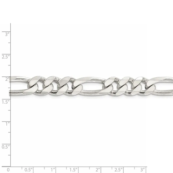 WB Choice Jewelry Necklaces Sterling Silver 105mm Pav Flat Figaro ChainWBCQFF30024 WB Choice Jewelry Necklaces Sterling Silver 105mm Pav Flat Figaro ChainWBCQFF30024