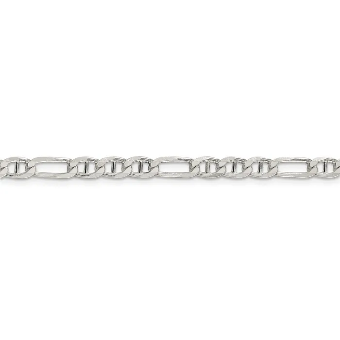 WB Choice Jewelry Rings Sterling Silver 45mm Figaro Anchor ChainWBCQAF12030