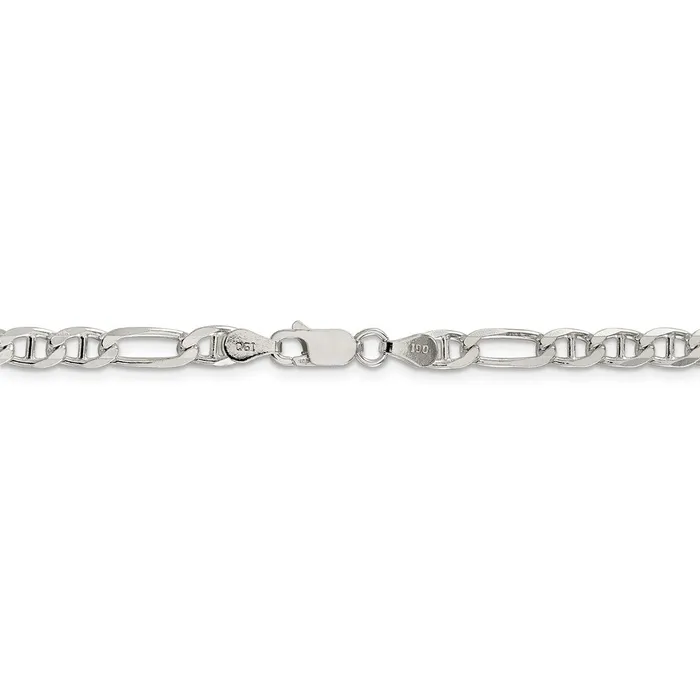 WB Choice Jewelry Rings Sterling Silver 45mm Figaro Anchor ChainWBCQAF12030